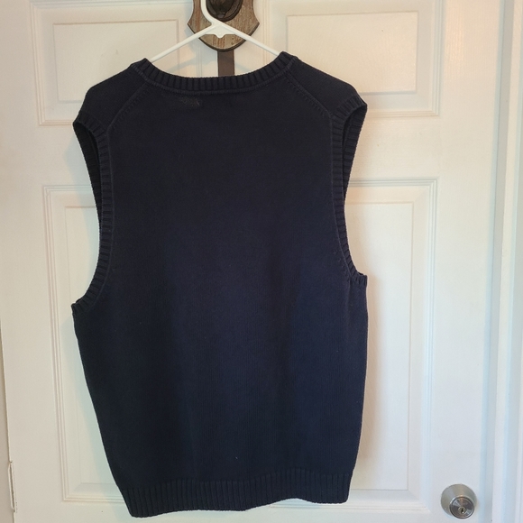 (1791) L.L.Bean Men's Classic Sweater Vest, Size: Large Color: Navy Blue - Picture 10 of 11